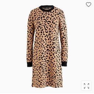 NWOT Long-sleeve mini sweater-dress in leopard in size L